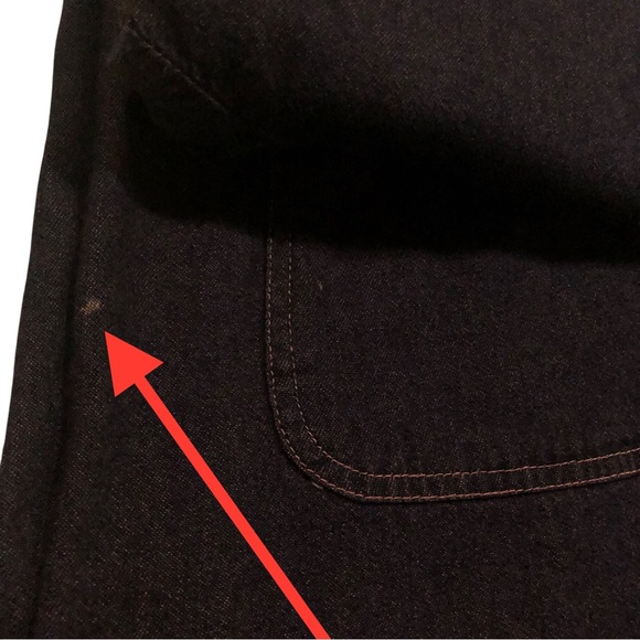 Vintage H & J Jean Dress 2XL Purple Tint Denim 2 Pockets Red Lady Hat Shoe Patch - Picture 12 of 12